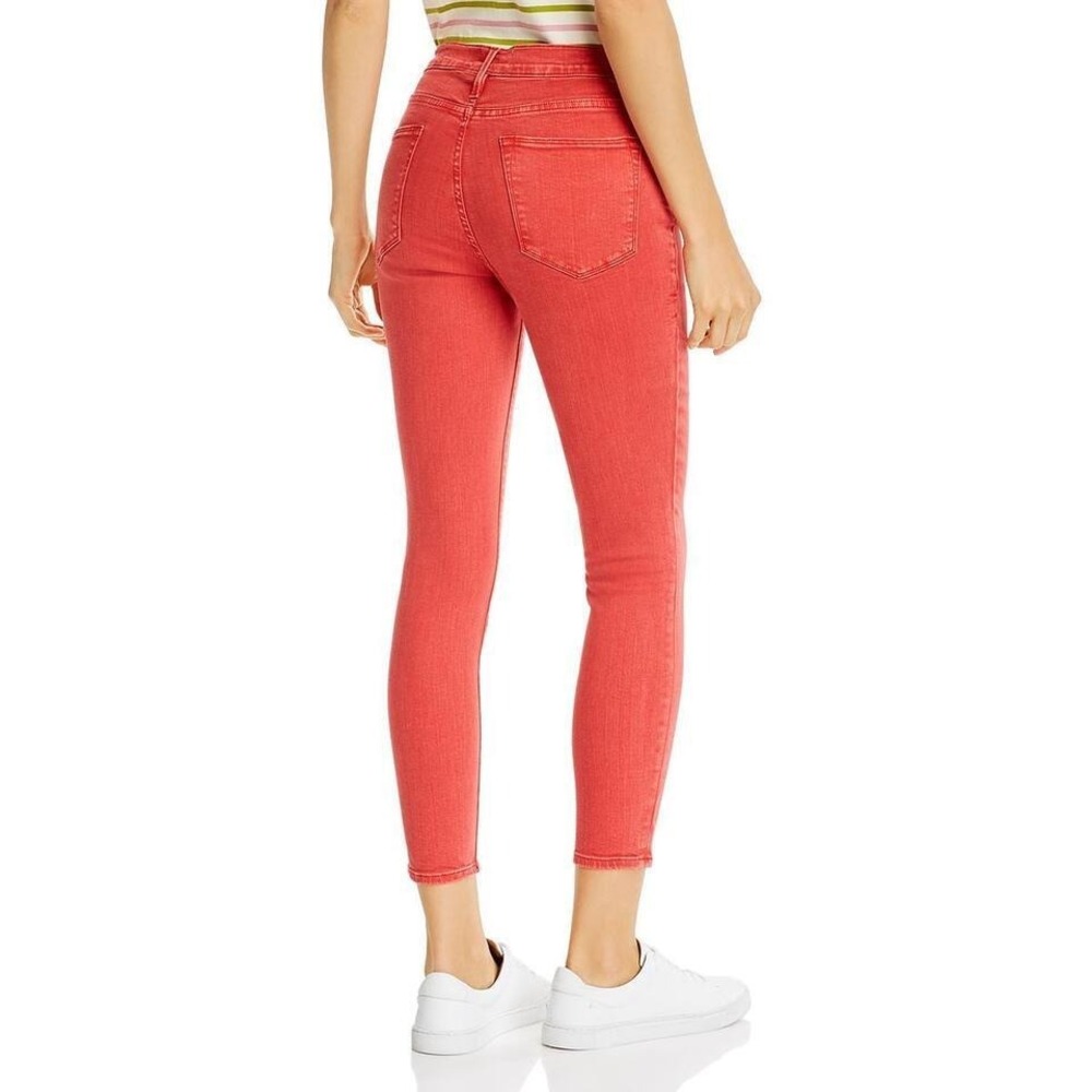 FRAME Le High Skinny Crop Jeans Womens Size 24 Washed Cherry Red High Rise New - Picture 3 of 6